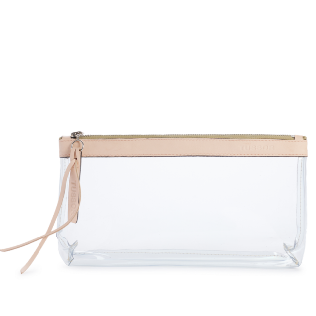 Trousse PVC et cuir Poudré Large par la marque TUSSOR TUSSOR - Trousse PVC et cuir Poudré Large