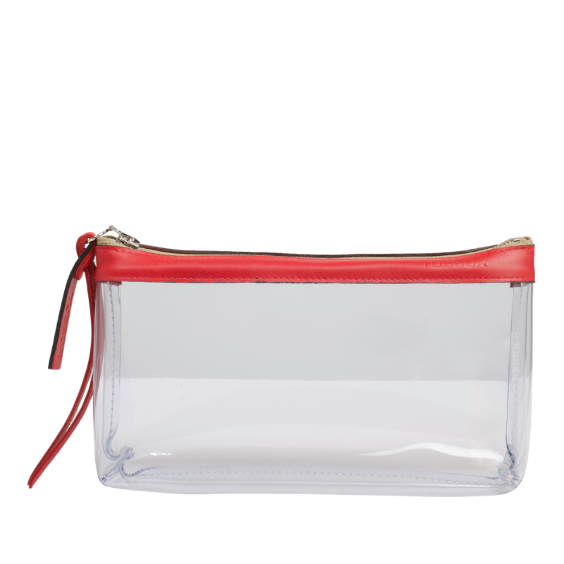 trousse pochette pvc et cuir l roug 6a131d35ba6a6277476812 TUSSOR - Trousse PVC et cuir Rouge Large