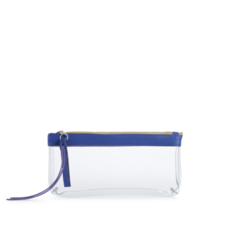 TUSSOR - Trousse PVC et cuir Bleu cobalt Médium1