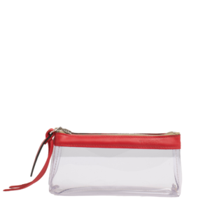 Trousse PVC et cuir Rouge Médium1 par la marque TUSSOR TUSSOR - Trousse PVC et cuir Rouge Médium1