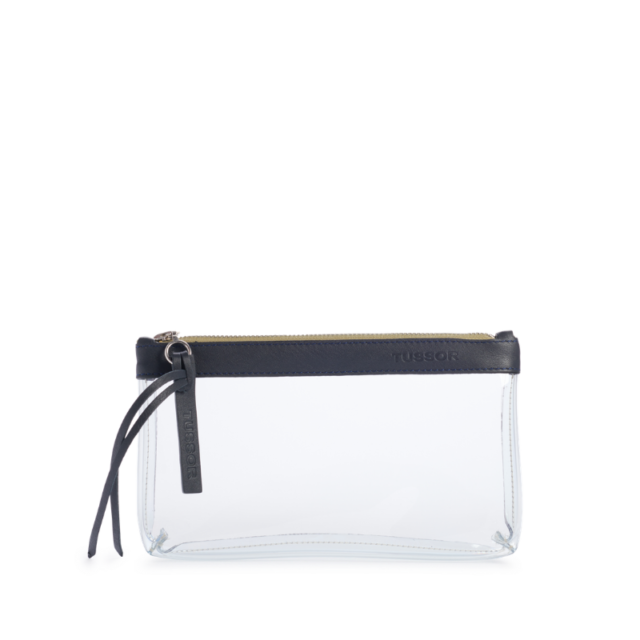 Trousse PVC et cuir Bleu nuit Médium2 par la marque TUSSOR TUSSOR - Trousse PVC et cuir Bleu nuit Médium2