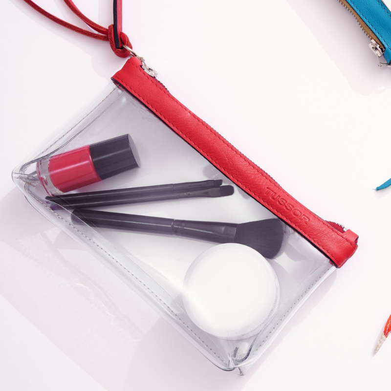 trousse pochette pvc et cuir medium2 rouge 6a131d159b5bc845192835 TUSSOR - Trousse PVC et cuir Rouge Médium2