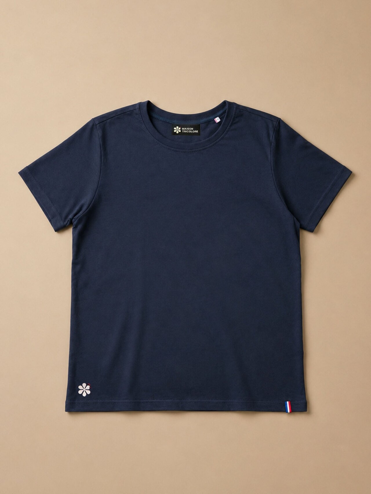 tshirte francais parfait homme marine fabrication francaise Maison Tricolore - Le Parfait T-Shirt Femme en Coton Bio - Marine
