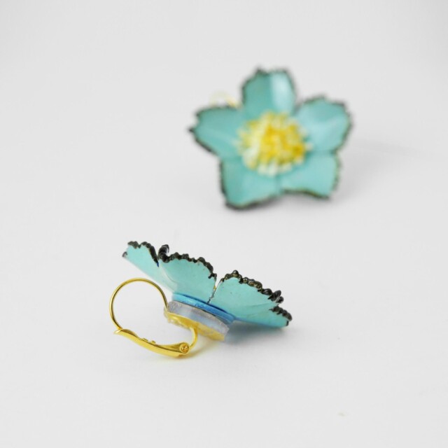 Ciléa Paris - Boucles d'oreilles courtes Tuba - Grand – Vert / Dormeuse (Oreilles percées)