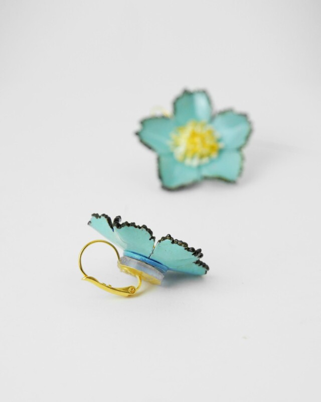 Ciléa Paris - Boucles d'oreilles courtes Tuba - Grand – Vert / Dormeuse (Oreilles percées)