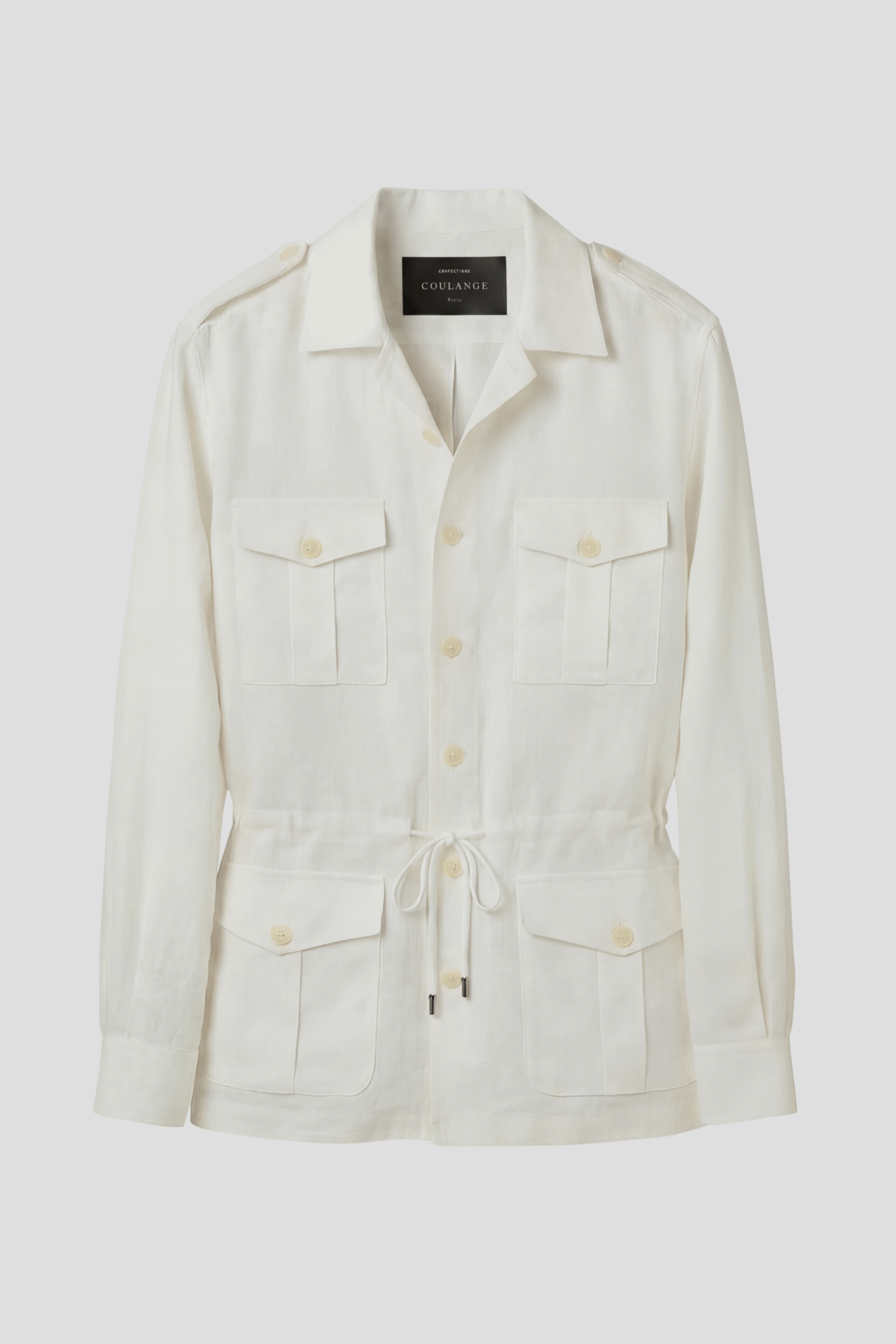 veste saharienne lin blanc femme face coulange 1918 Coulange - U51 Veste Saharienne Lin blanc - 3XL