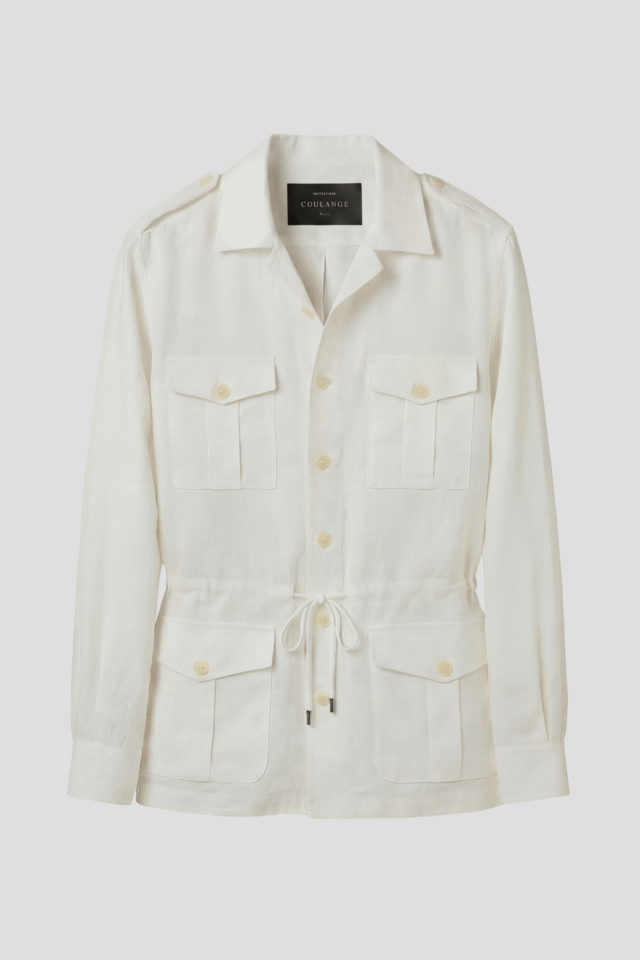 U51 Veste Saharienne Lin blanc – 3XL par la marque Coulange Coulange - U51 Veste Saharienne Lin blanc – 3XL