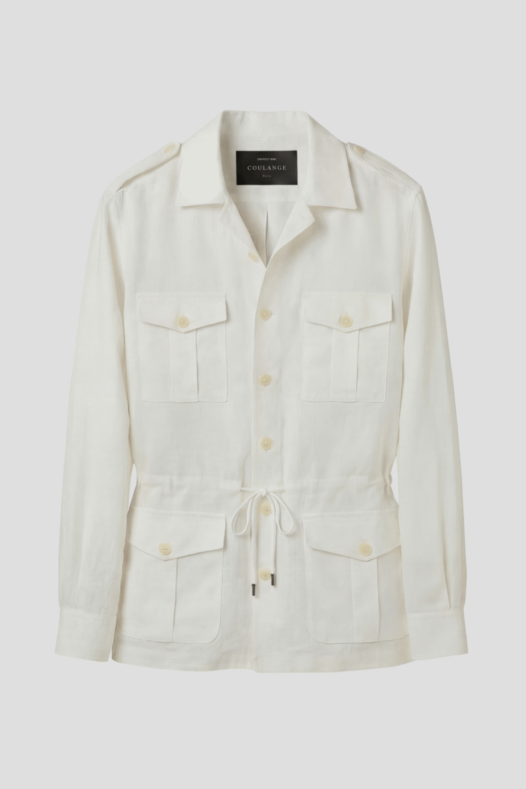 veste saharienne lin blanc femme face coulange 1918 Coulange - U51 Veste Saharienne Lin blanc – 3XL