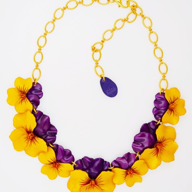 Ciléa Bijoux - Collier Pensée viola – Rose