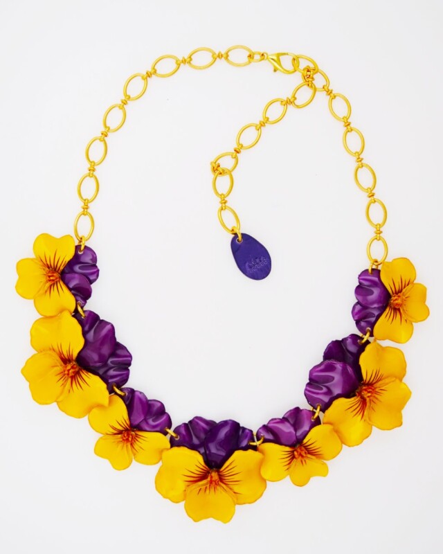 Ciléa Bijoux - Collier Pensée viola – Rose