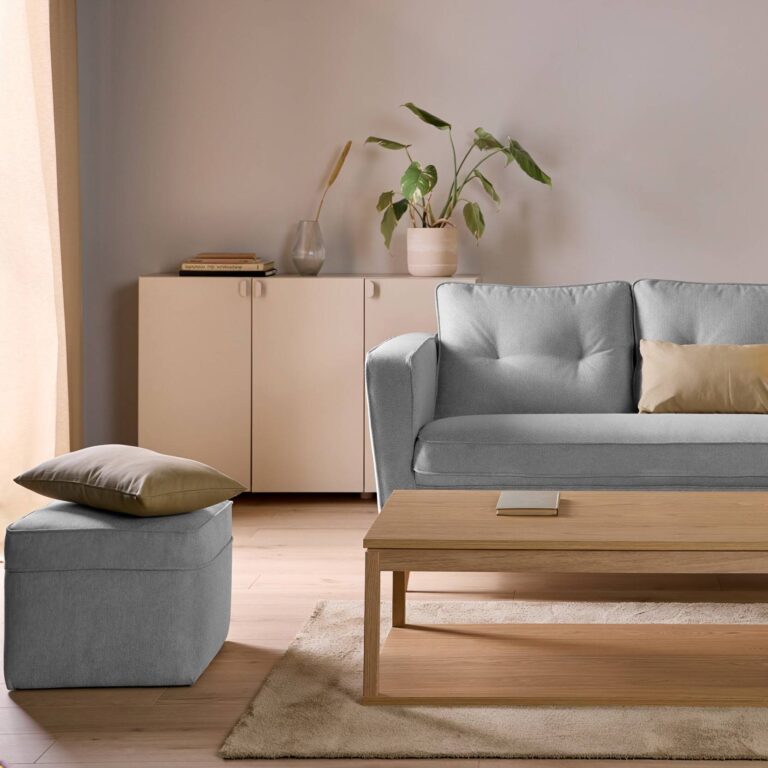 ESSENTIELS PAR CAMIF - Pouf carré tissu Ondine