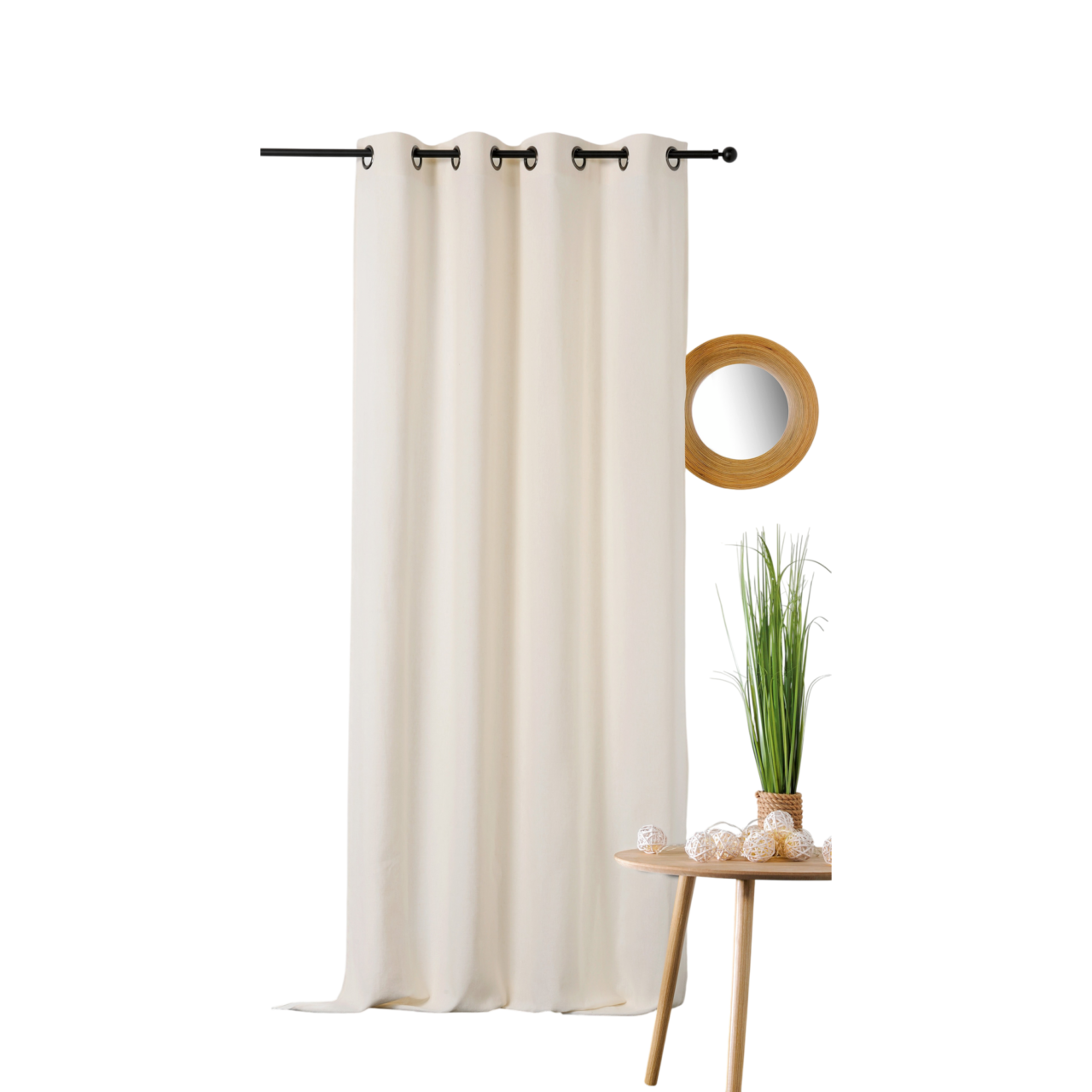 01 de linge de maison rideaux et voilage camif signature beige coton n n 100373822801 CAMIF SIGNATURE - Rideau chanvre Léopold