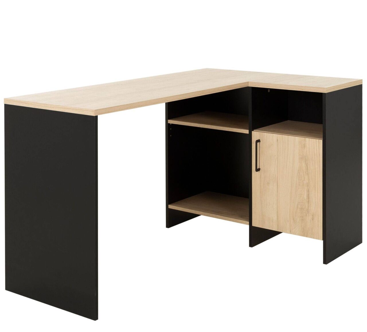 01 de professionnels ensembles bureaux teletravail gami bois clair bois n n 10031314 C.PRO PAR CAMIF - Bureau d'angle Garry noir