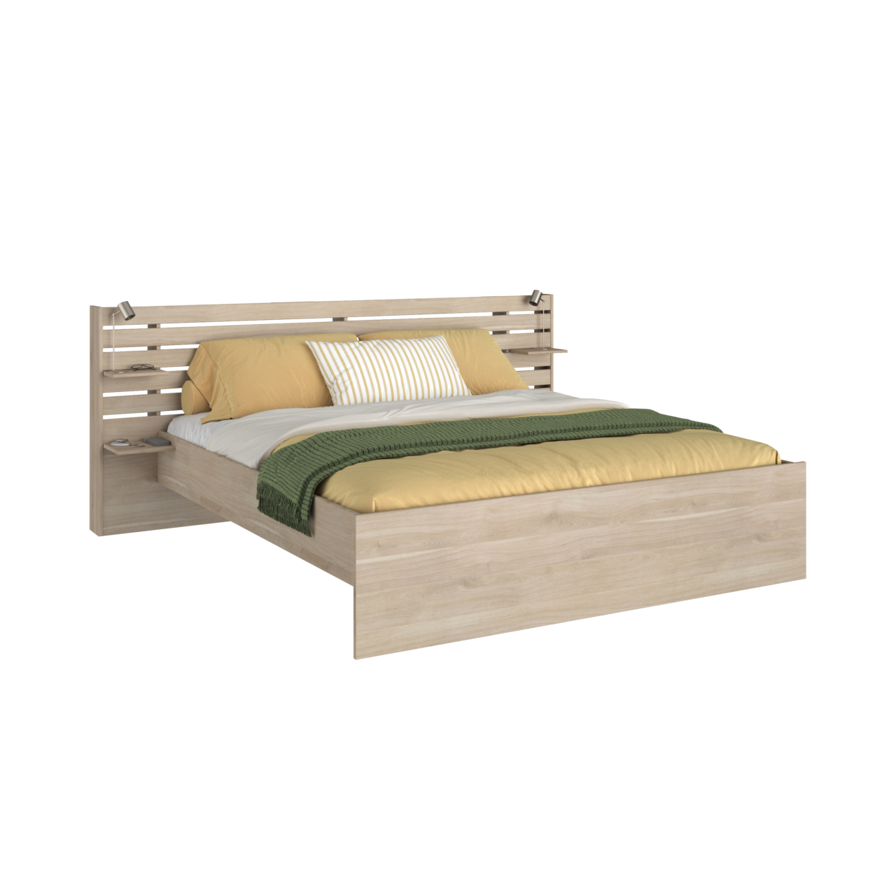 10 de chambres et dressings lits bois clair bois palmyre n 10036812 ESSENTIELS PAR CAMIF - Lit avec tiroirs de rangement en option Palmyre