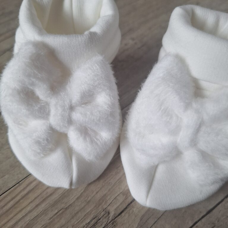 La Fabrique A DeDeuh - Ensemble Prénom Brodé Turban nœud + moufles + bandeau + chaussons assortis en tissu polaire alpine finition fourrure _ Oeko-Tex – 9.12 mois / Turban+moufles