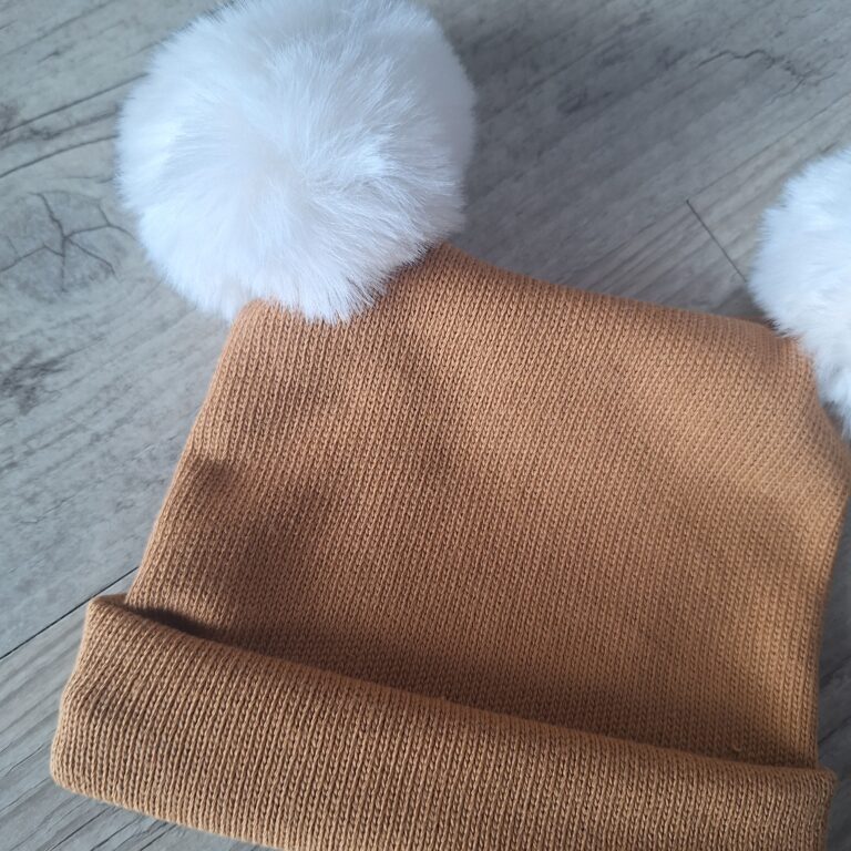 La Fabrique A DeDeuh - Bonnet oreilles pompons en tissu maille 100% coton - Oeko-Tex – Adulte