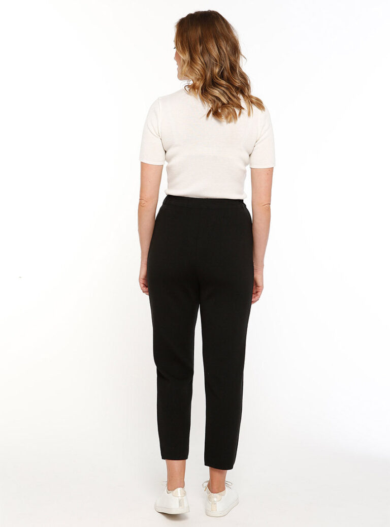 Maison Solfin - Pantalon femme en laine noir – 38