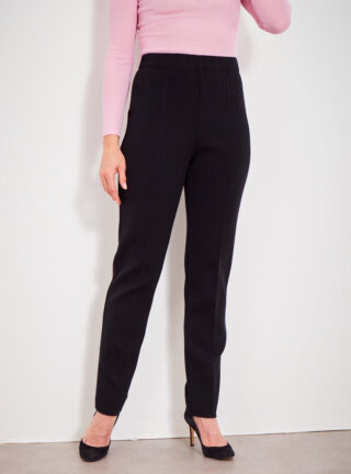 Pantalon femme en laine noir par la marque MAISON SOLFIN MAISON SOLFIN - Pantalon femme en laine noir