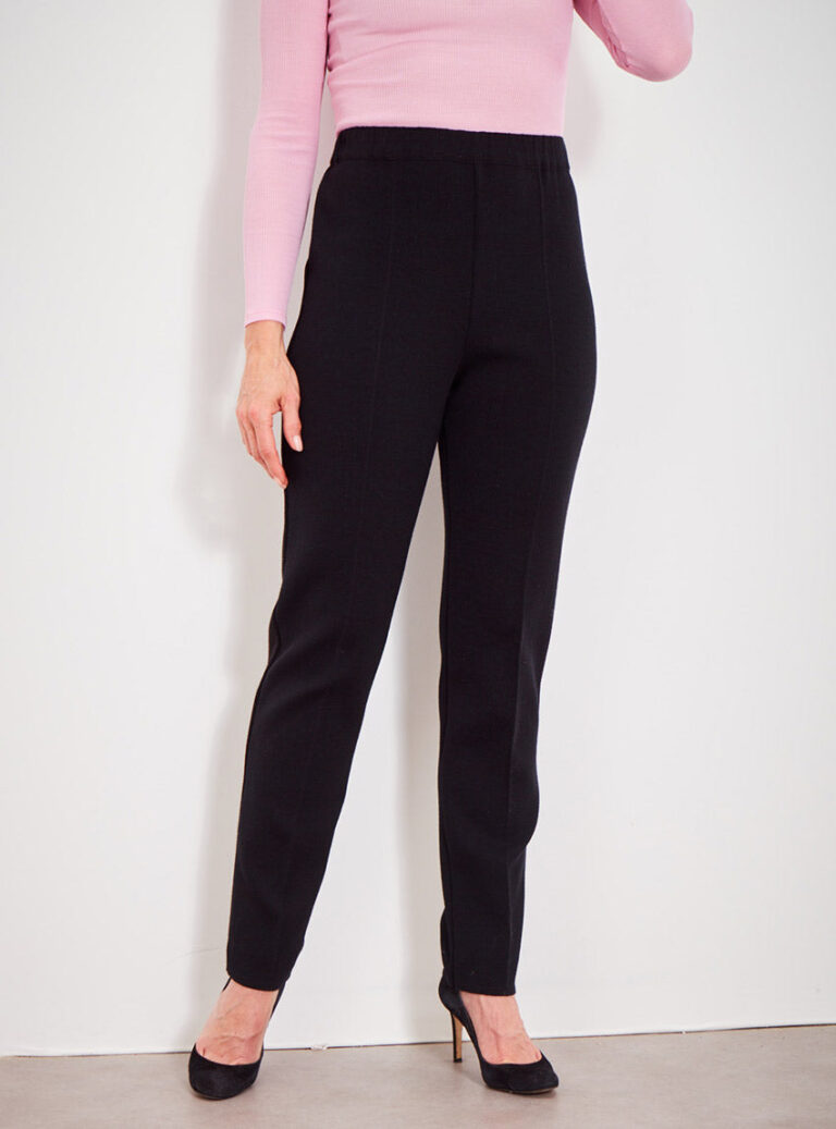509 NOI 3 Maison Solfin - Pantalon femme en laine noir – 38
