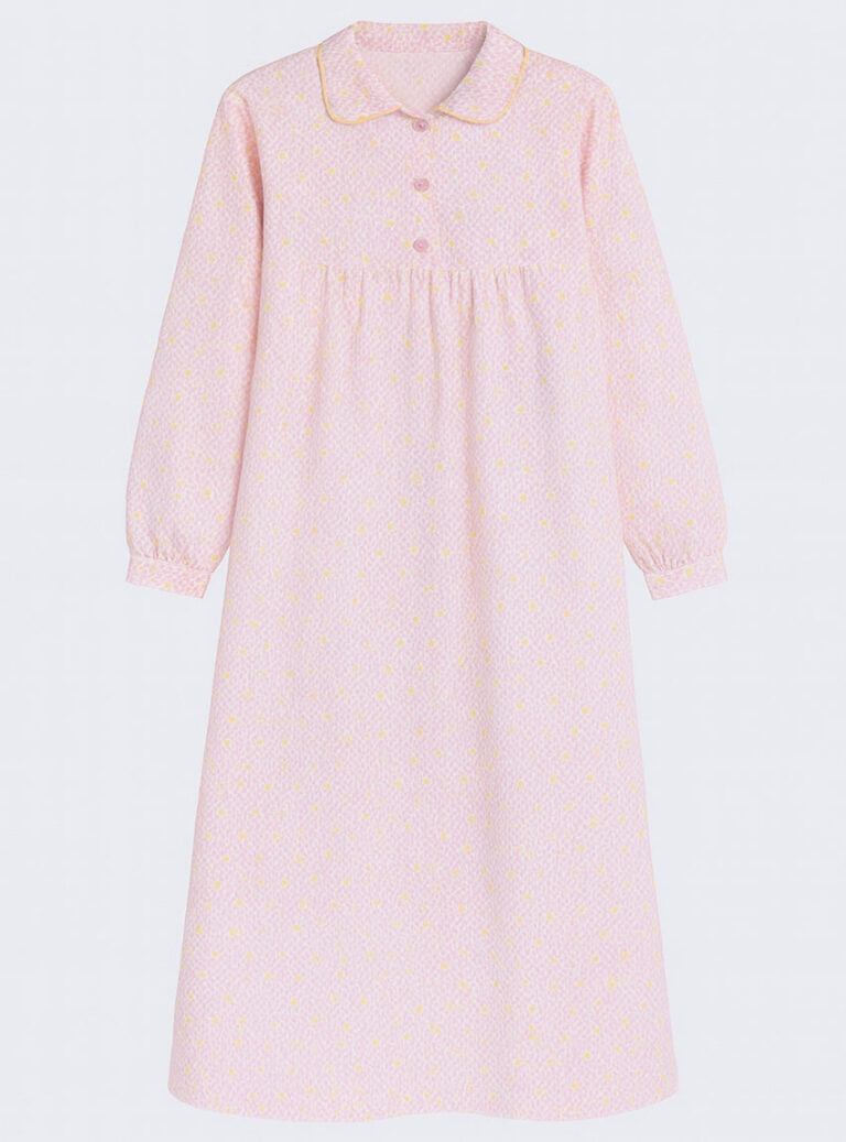 Maison-solfin - Chemise de nuit femme imprimés fleuris en coton laurier rose – 5