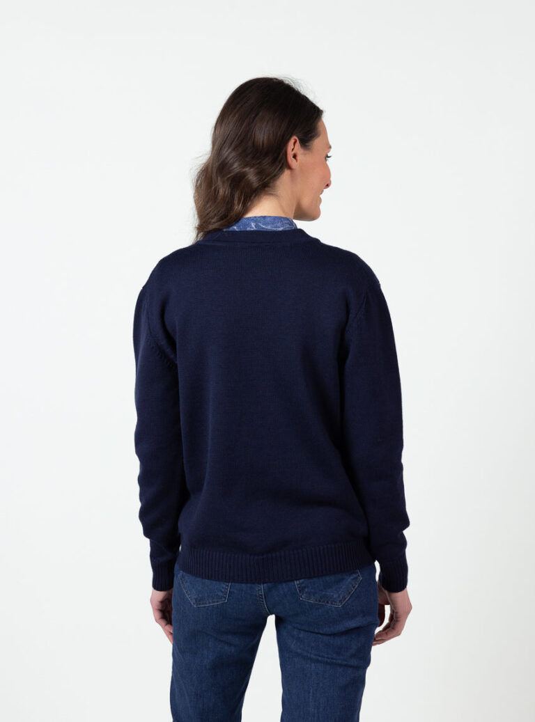 Maison-solfin - Gilet femme en laine mérinos bleu marine – 50