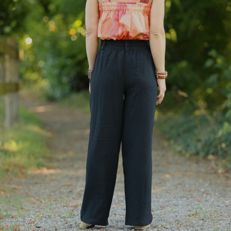 Quintessence - Pantalon Tino - Double gaze de coton noire – 3XL