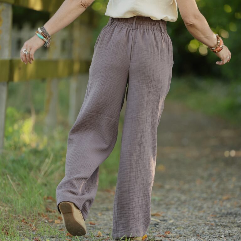 Quintessence - Pantalon Tino - Double gaze de coton prune – 3XL