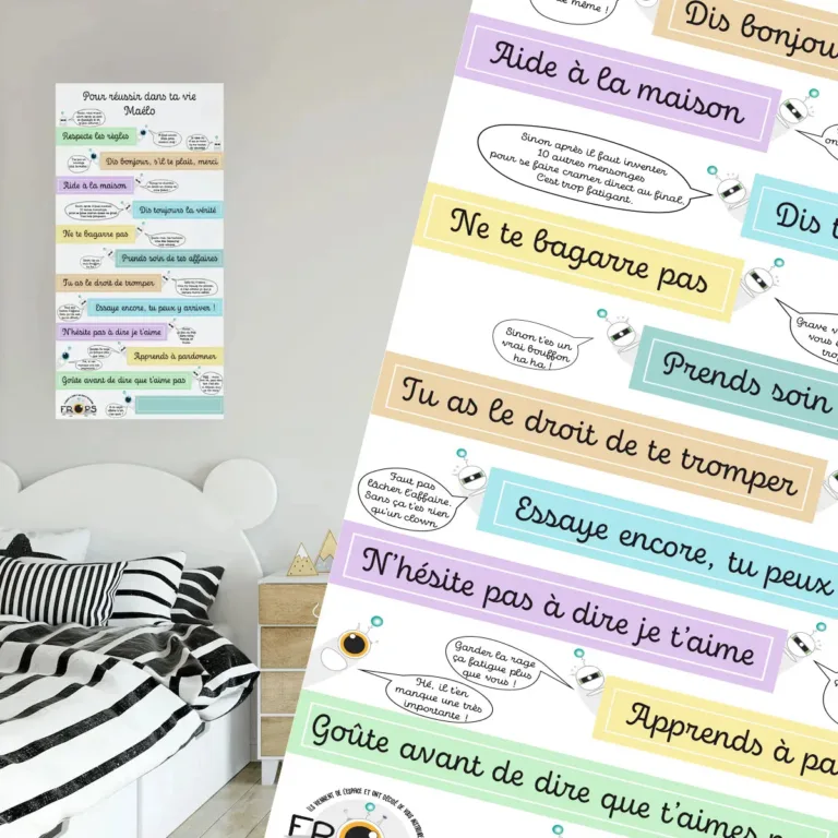 Atelier Baby'Sphère - L’affiche FROPS “Pour réussir dans ta vie” : des règles expliquées avec humour et bon sens – 60x120cm