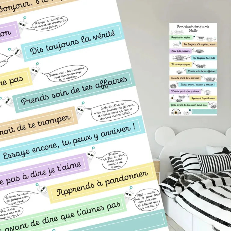 Atelier Baby'Sphère - L’affiche FROPS “Pour réussir dans ta vie” : des règles expliquées avec humour et bon sens – 60x120cm
