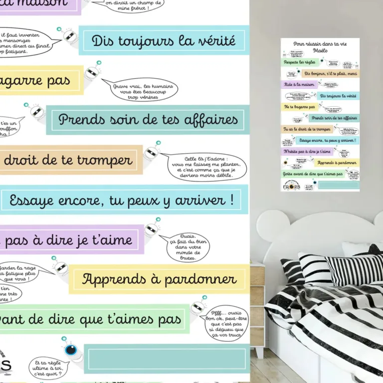 Atelier Baby'Sphère - L’affiche FROPS “Pour réussir dans ta vie” : des règles expliquées avec humour et bon sens – 60x120cm