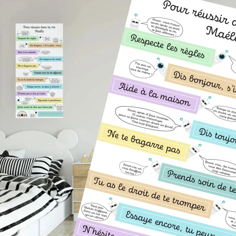 Atelier Baby'Sphère - L’affiche FROPS “Pour réussir dans ta vie” : des règles expliquées avec humour et bon sens – 60x120cm