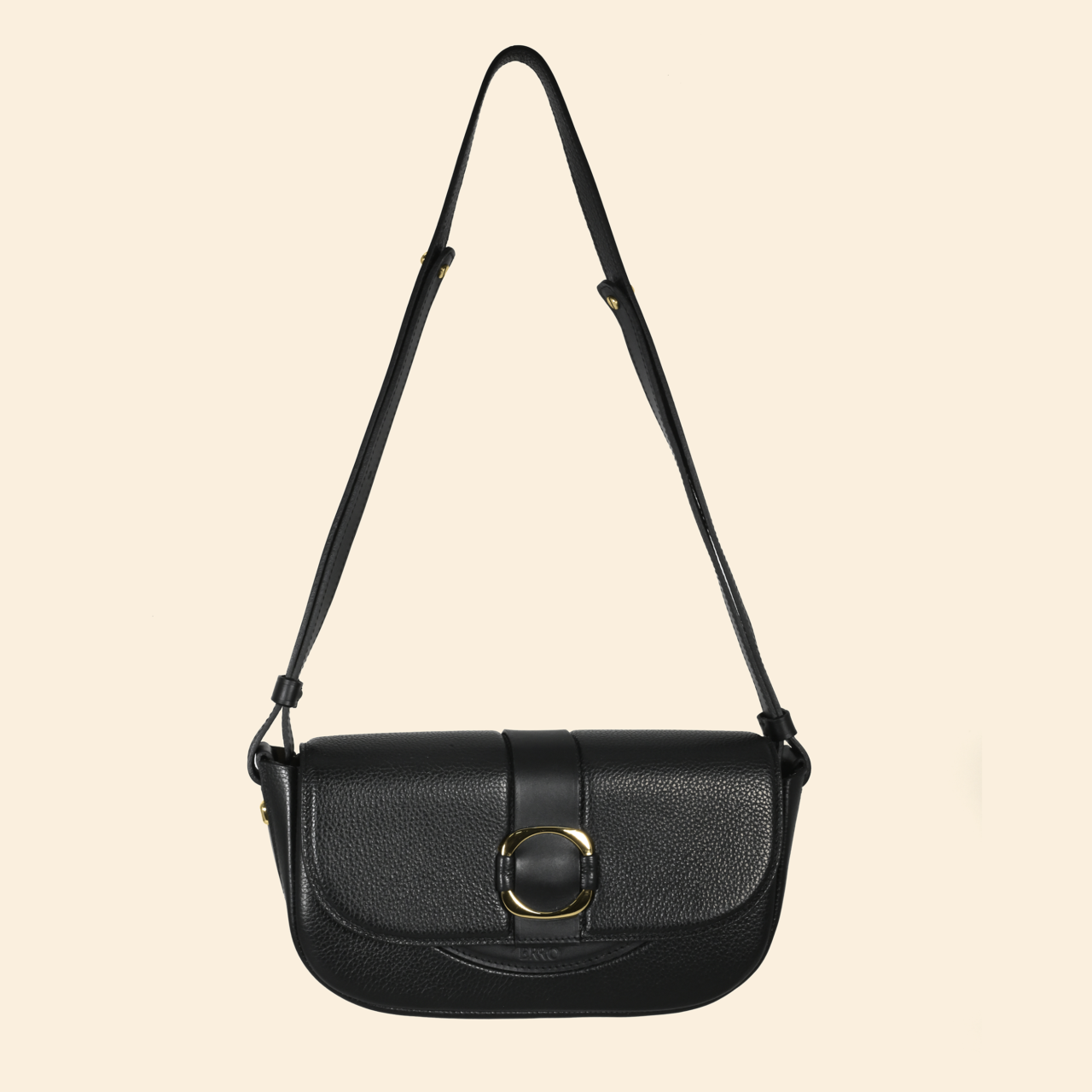 Ainhoa sac femme cuir noir or ERRO - Sellier / Maroquinier - Ainhoa Charbon Dorée