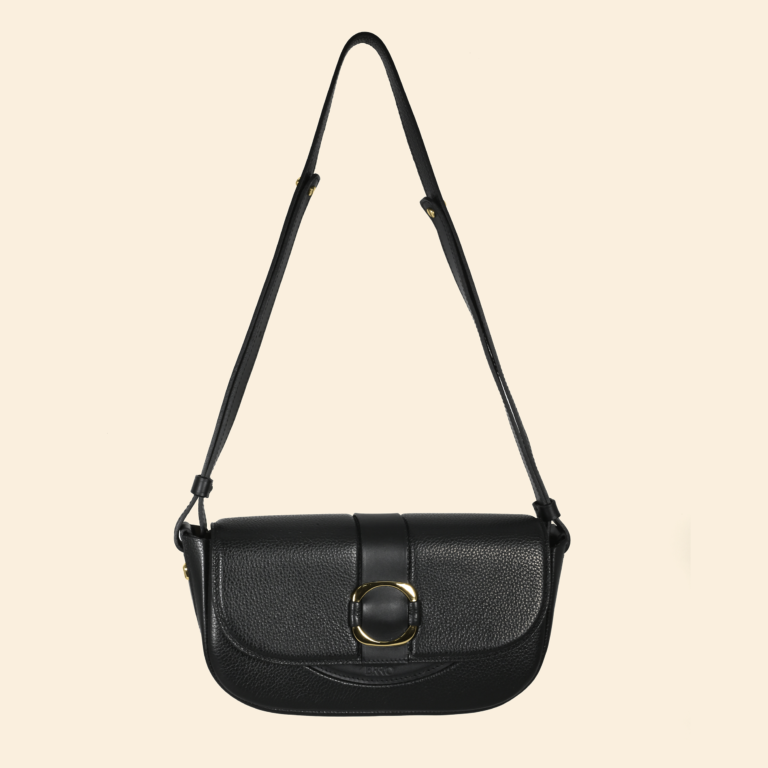 Ainhoa sac femme cuir noir or ERRO - Sellier / Maroquinier - Ainhoa Charbon Dorée