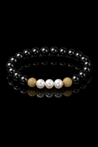 NEIJE - Bracelet Eclipse Onyx et Or Jaune