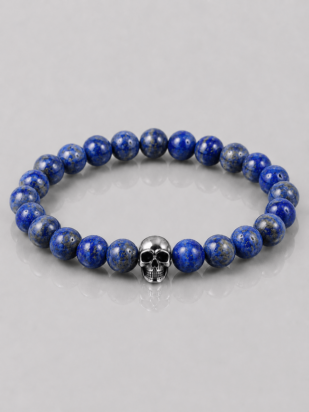 Bracelet Lapi Lazuli Crane Argent 925 NEIJE - Bracelet Requiem Lapis Lazuli et Argent 925 – XL (poignet de 19 à 21 cm)