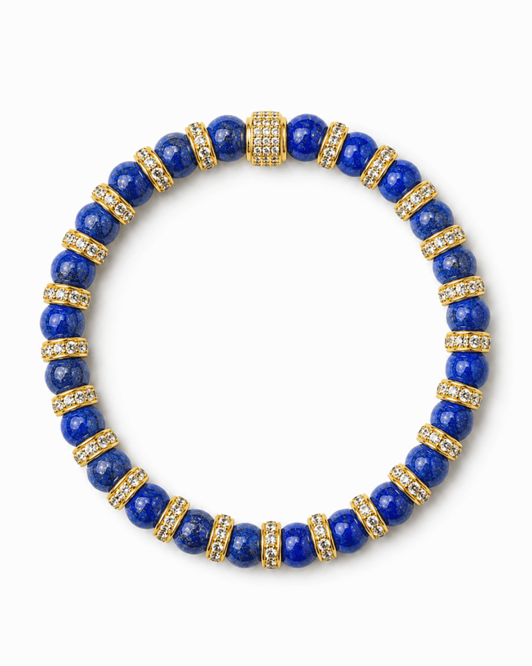 Bracelet Lapis Lazuli femme NEIJE - Bracelet Lapis Lazuli - Les Mille et Une Nuits – L (poignet de 17 à 19 cm)