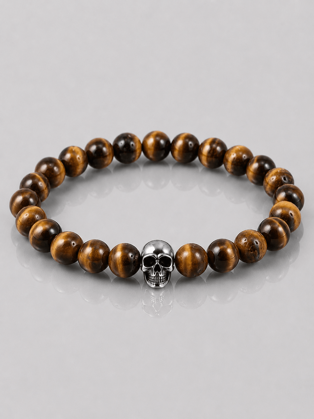 Bracelet Oeil de Tigre Crane Argent 925 NEIJE - Bracelet Requiem Oeil de Tigre et Argent 925 – XL (poignet de 19 à 21 cm)