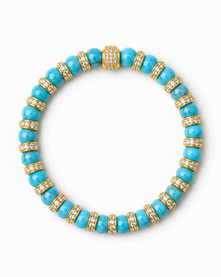 Bracelet Turquoise pour femme NEIJE - Bracelet Turquoise - La Vagabonde – L (poignet de 17 à 19 cm)