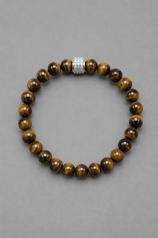NEIJE - Bracelet Corto Oeil de Tigre Or Blanc