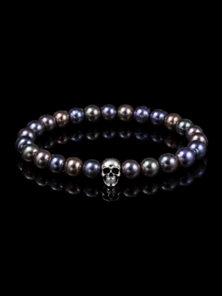 NEIJE - Bracelet Requiem Perles deau douce Noires et Argent 925