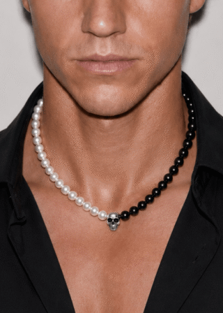 NEIJE - Collier Requiem Perles deau douce Onyx et Argent 925