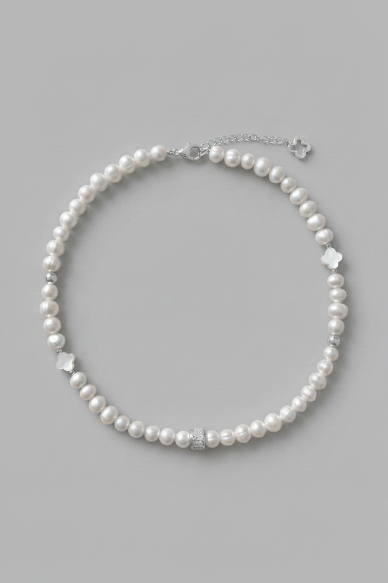 NEIJE - Collier Iconic Perles d'eau douce et Argent 925 – 50 cm + extension de 5 cm