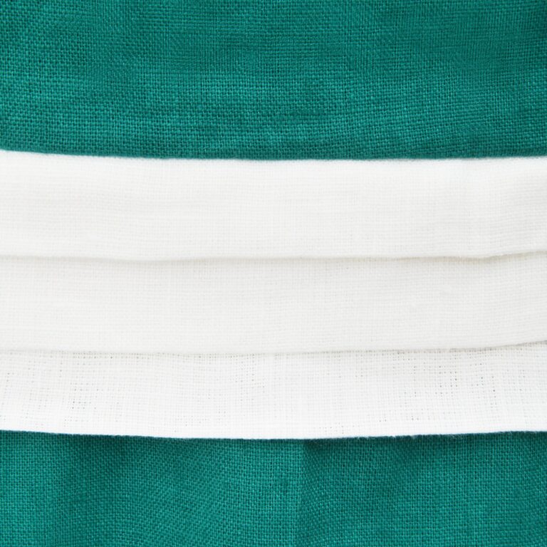 Divine Harmonie - Robe Longue Terre d'Émeraude en Lin – L / Vert Émeraude et Blanc