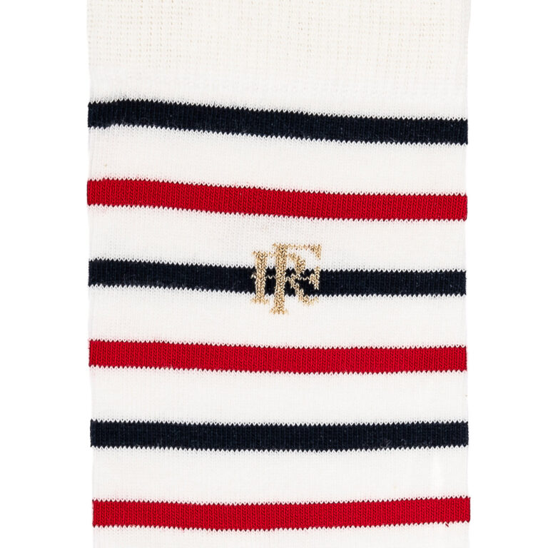 Maison Broussaud - Les marinières bleu blanc rouge Elysée x Maison Broussaud - chaussettes homme - coton blanc – 43/46 / BLANCHI