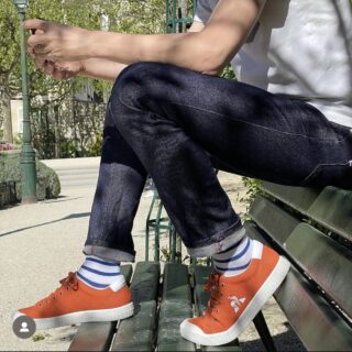 Marques de France credits baskets orange jeans chaussettes Idées cadeaux pour homme