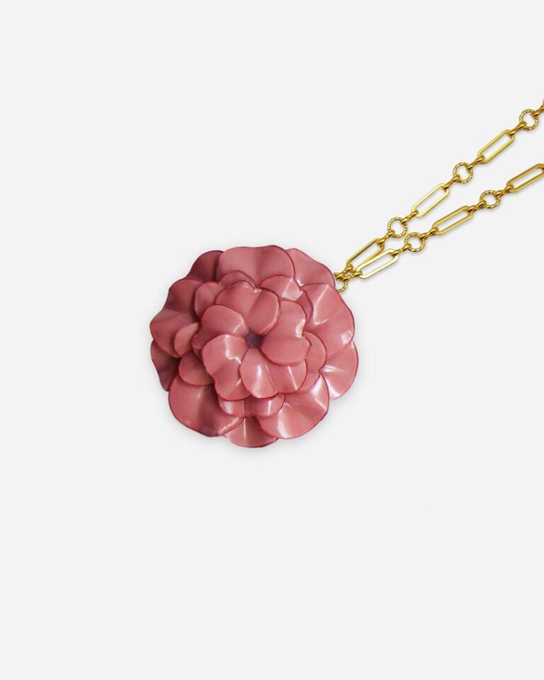 Ciléa Paris - Pendentif Géranium - Maxi – Rouge / Je ne veux pas la chaîne