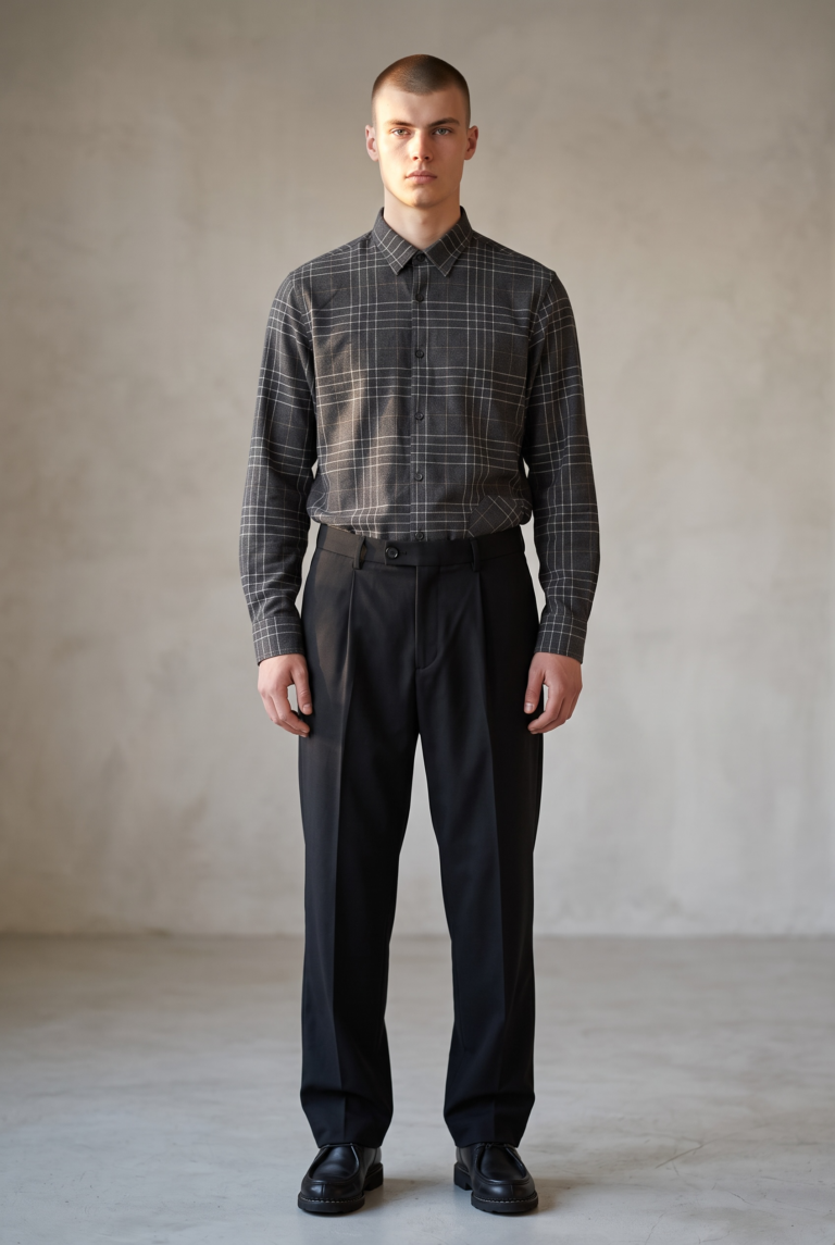 JAGVI. Rive Gauche - Pantalon pleats coton laine stretch noir