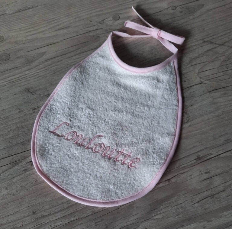 La Fabrique A DeDeuh - Bavoir Bébé Personnalisé à Nouer – Éponge Oeko-Tex – Couleurs et Broderie au Choix
