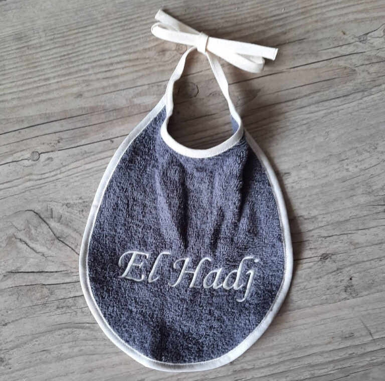 La Fabrique A DeDeuh - Bavoir Bébé Personnalisé à Nouer – Éponge Oeko-Tex – Couleurs et Broderie au Choix