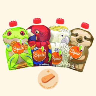 Anotherway - Gourdes compote réutilisables x4  Amazonie